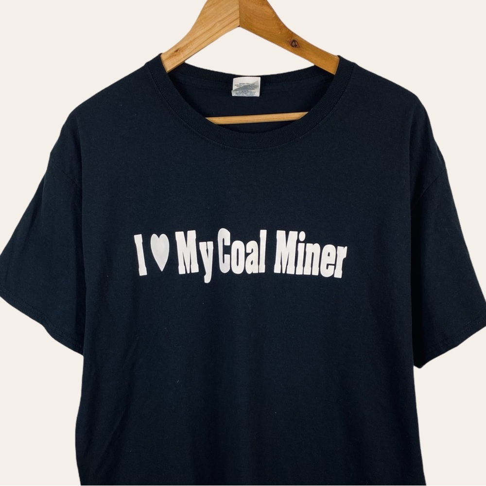 I Love My Coal Miner Wifey Short Sleeve Crewneck Casual Tee Shirt Black L